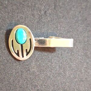 Sancrest R Vintage Southwestern Style Tie Clip Silver Tone
